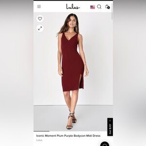 Iconic Moment Plum Purple Bodycon Midi Dress - M